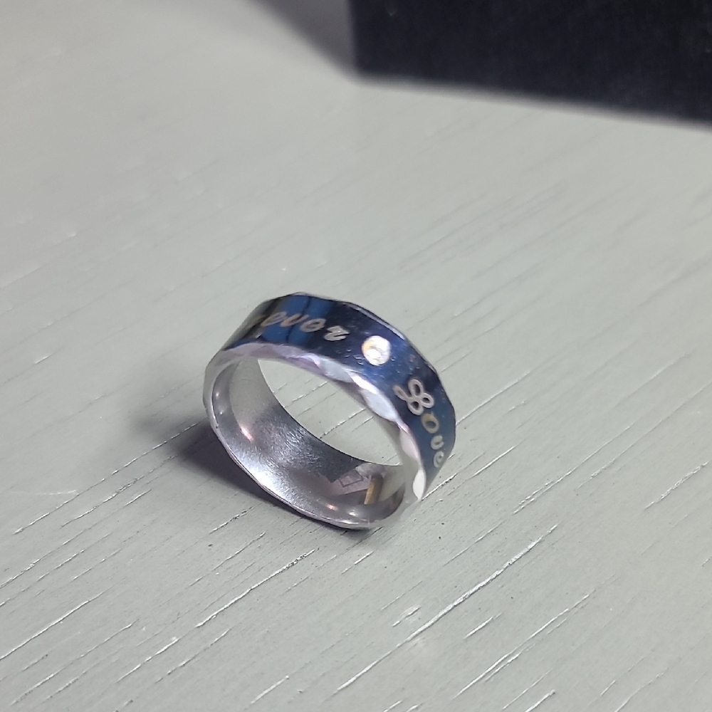 Stainless Steel; Forever  Love Men Ring